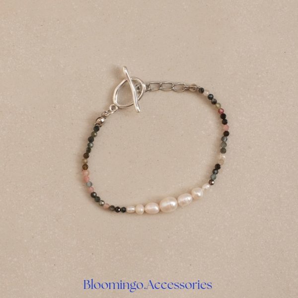 Tourmaline pearl braclete