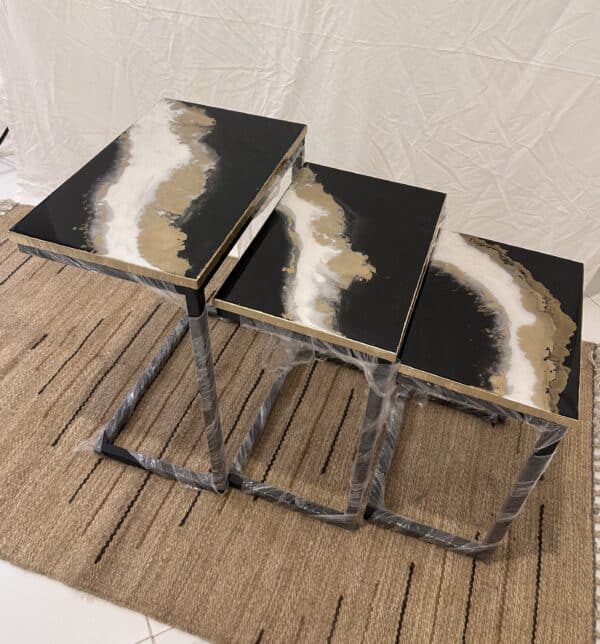 black-gold table set of 3
