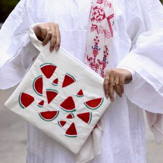 Watermelon cotton clutch