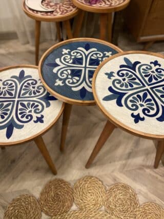 Blue side tables