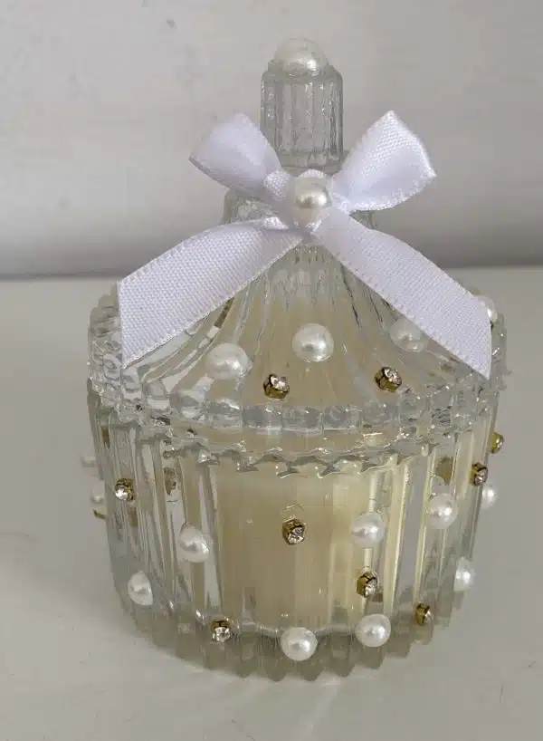 glass decorated scented candle