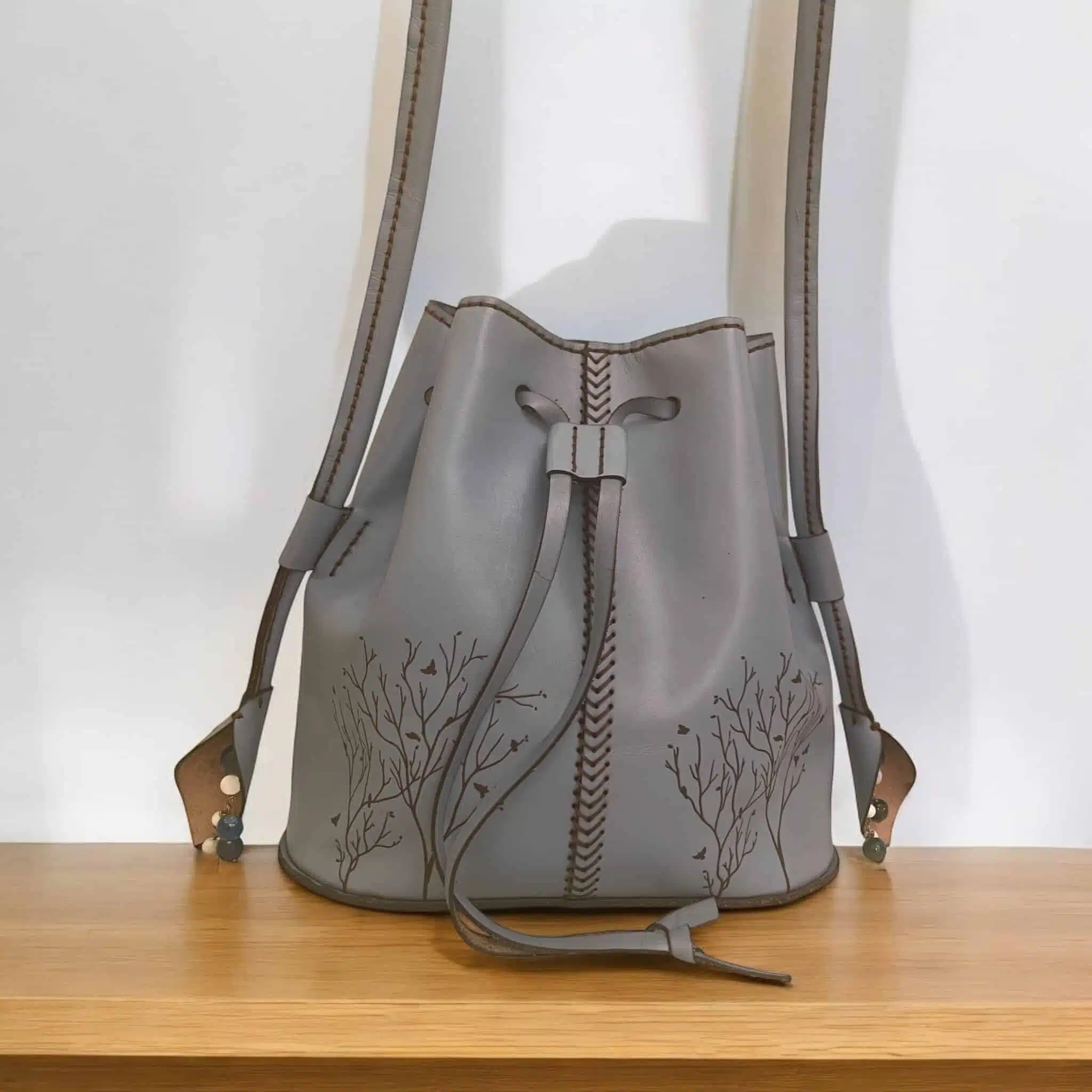 Handmade Genuine leather Bucket Bag 7 IMG 4557 scaled