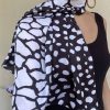 Black and white satin scarf