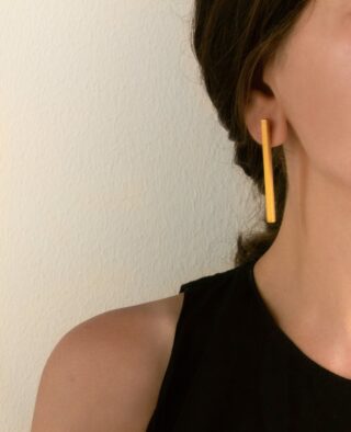 line gold plated earrings