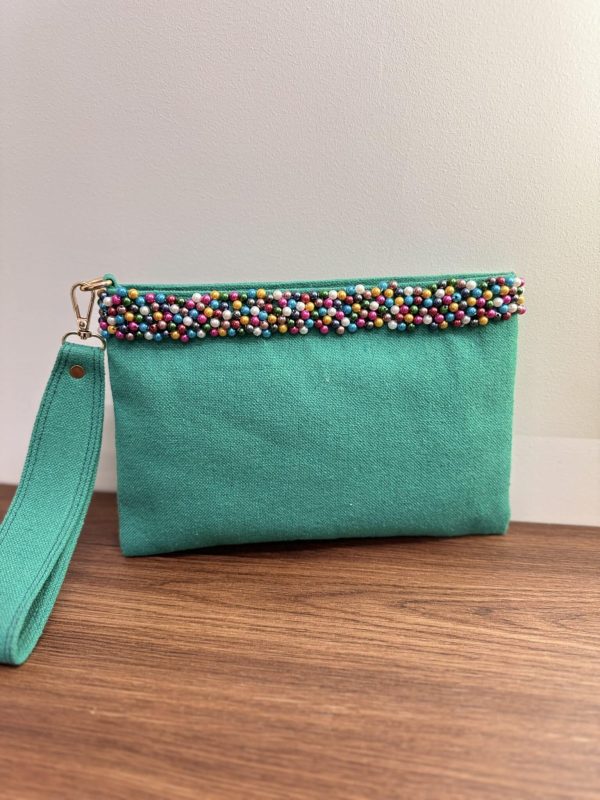 Green beads pouch