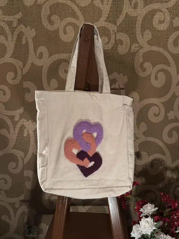 Hearts box tote bag