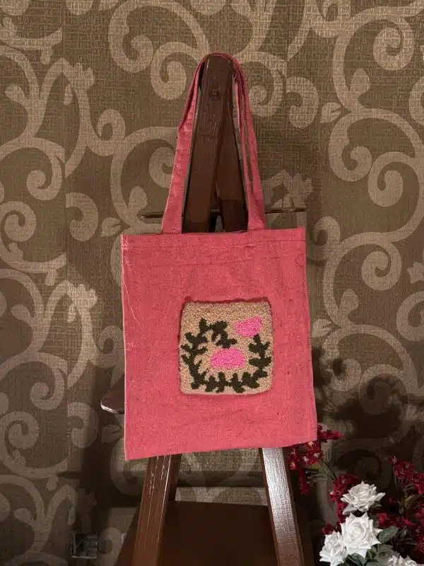 Pink tote bag