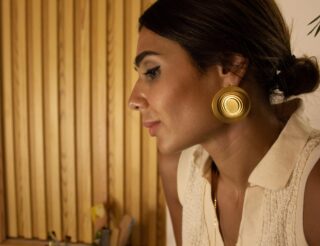 circle gold plated changeable earrings