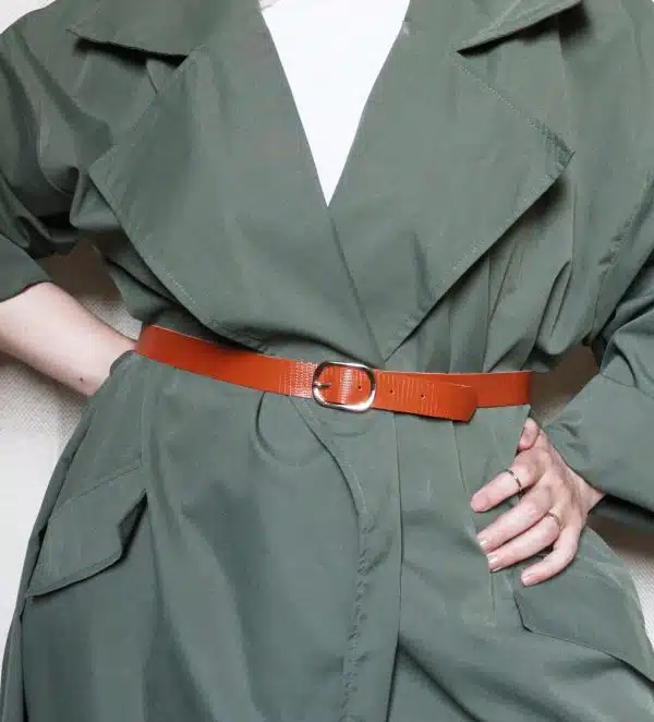 Genuine leather printed belt