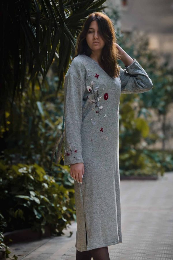 Soft wool greige dress