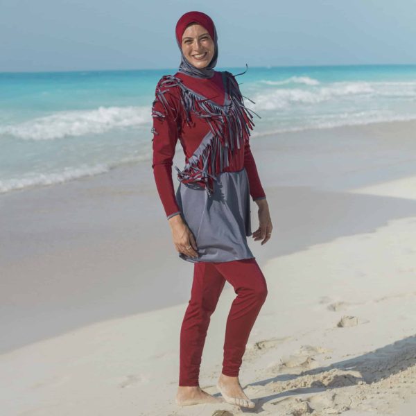 Fringy Burkini: 3 pieces