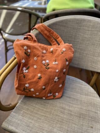 Hand embroidered tote bags