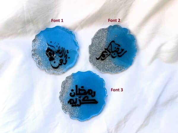 blue silver round ramadan decoration with magnet