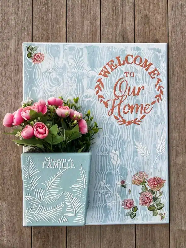 Door Sign with Flowers