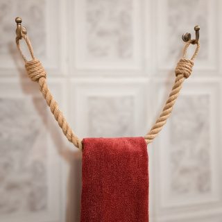 golden rope towel holder