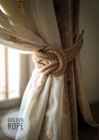 Curtain tie back jute rope