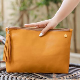 Leather women clutch