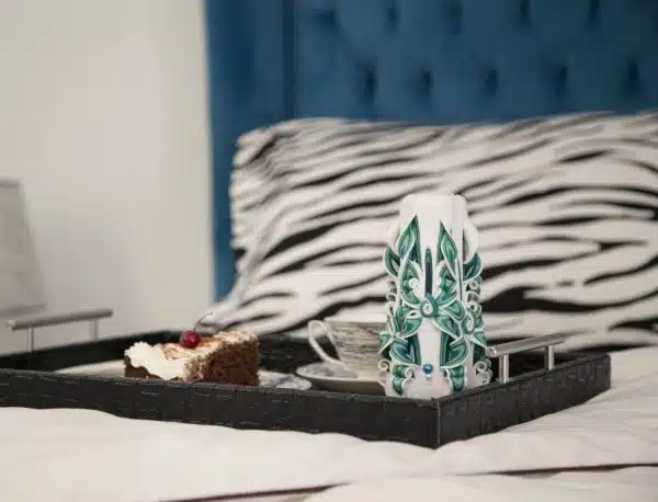 White greenish candle