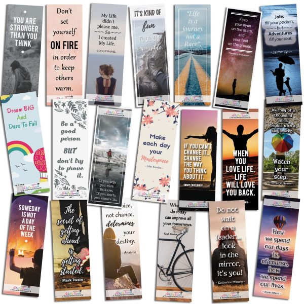 Pack of 20 Motivational Bookmarks with Quotes (Vol. 1)