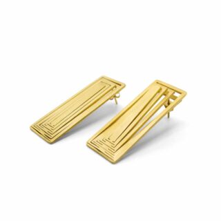 rectangle gold plated changeable earrings