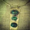 Oxidized 3 Shaburi turquoise stones 1