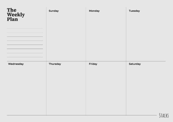 Grey Weekly Planner