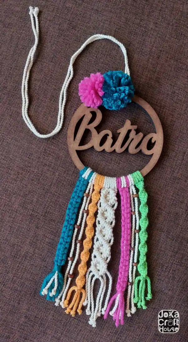 Macrame colorful Car Hanger (with name)