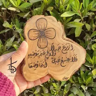 hand-burned tree slice