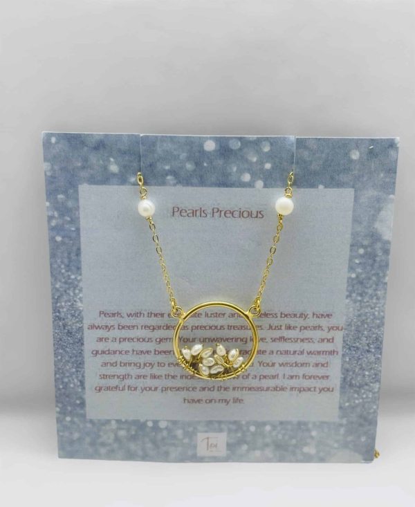 Pearl Precious Gold Platted Silver Necklace