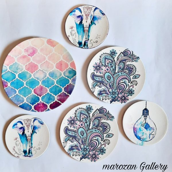 Porcelain plates 💙🤍💜