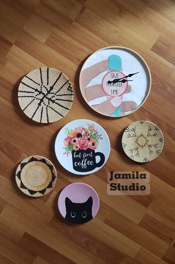 Cat lover & coffee wall plates