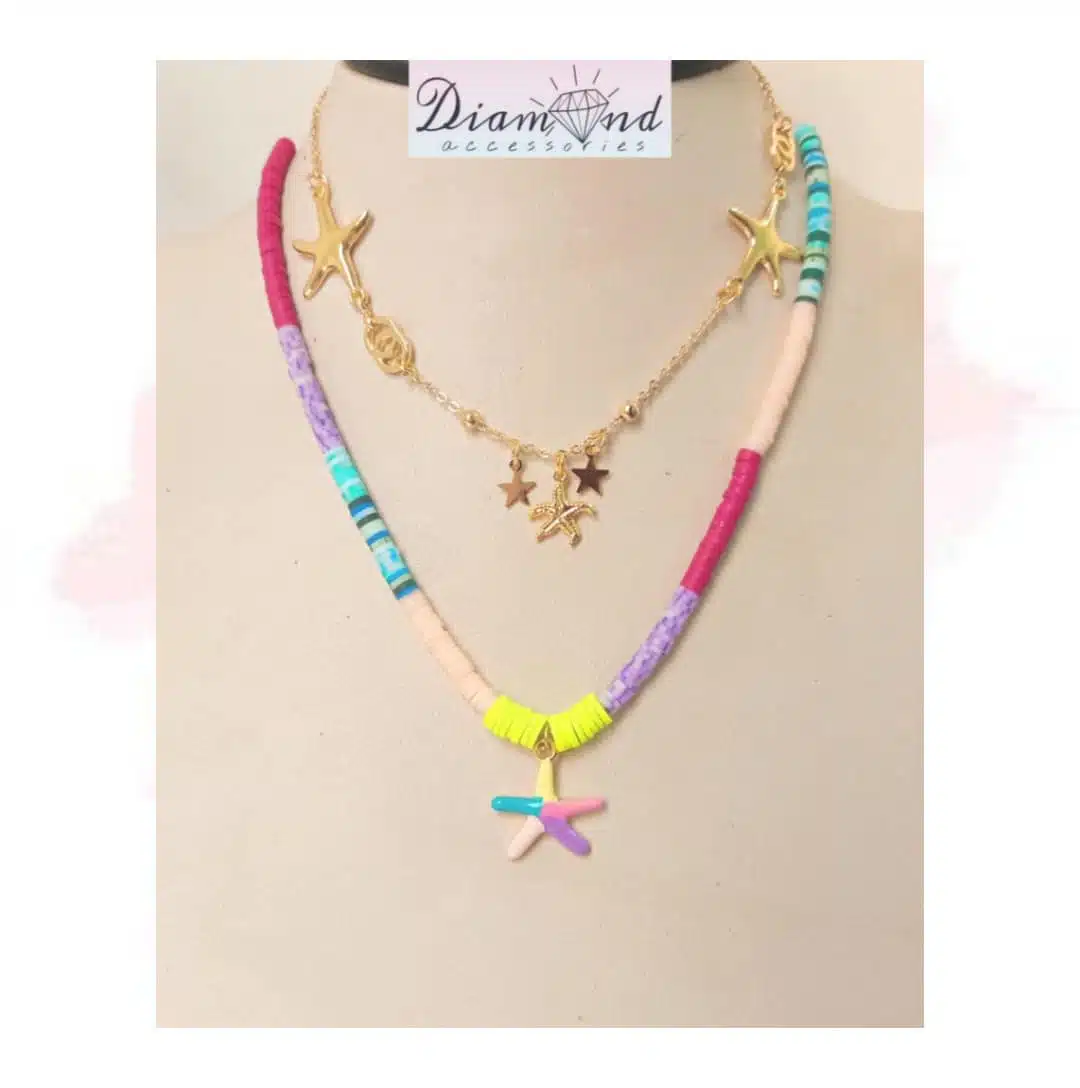 2-layered colorful necklace 1 2-layered colorful necklace