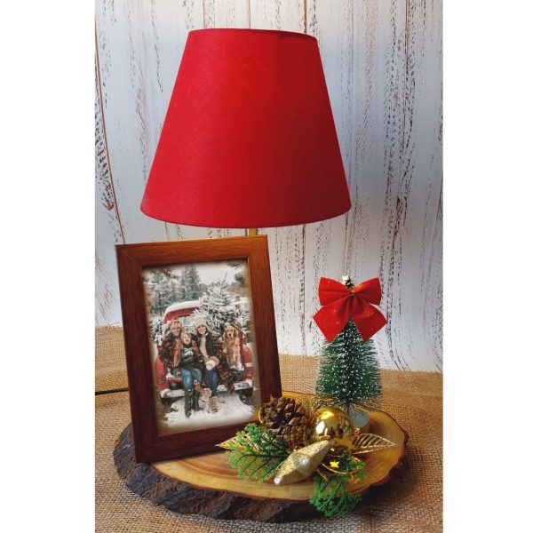 Wooden Lamp And Frame Set