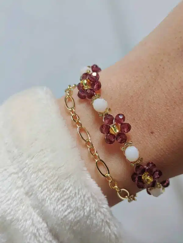 crystal daisies bracelet - pink