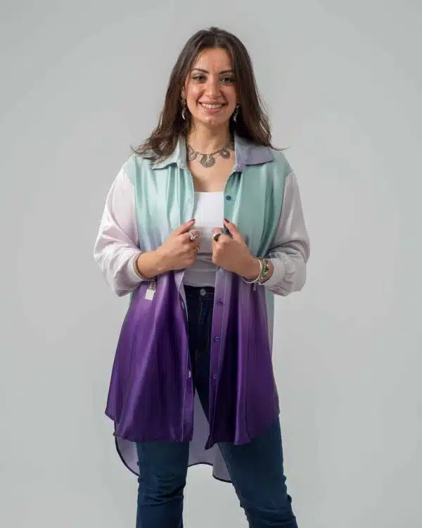 Free size gradient purple blouse