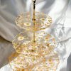 Golden Bloom 3-Tier Resin Cake Stand