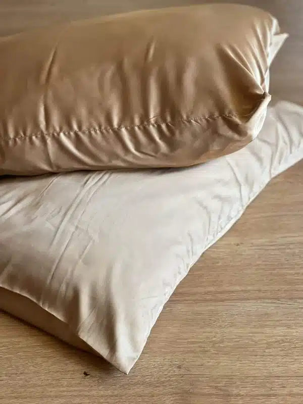 Honey color silk pillowcase