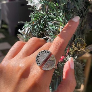 Colorful stone silver ring Arabian design free size