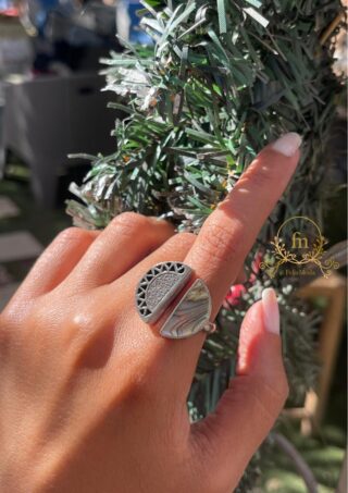 Colorful stone silver ring Arabian design free size