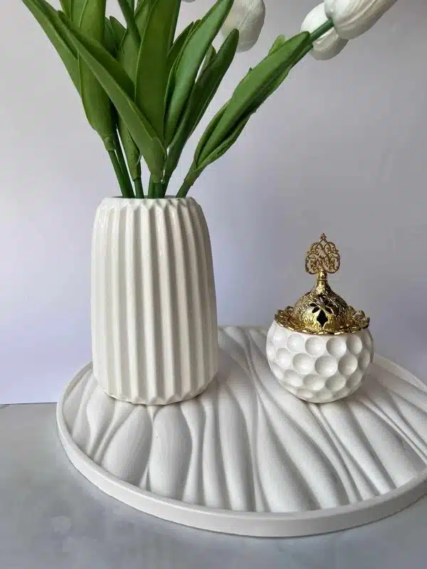 Stripped vase Vase tray wavy tray