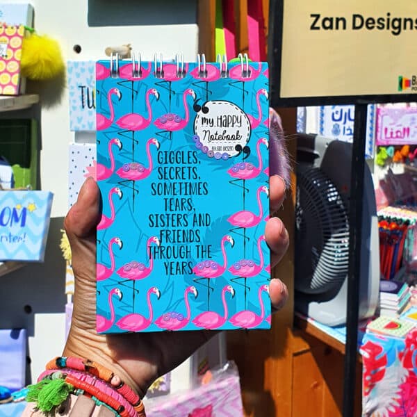 Zan Design My Happy Notebook A6 Flamingos