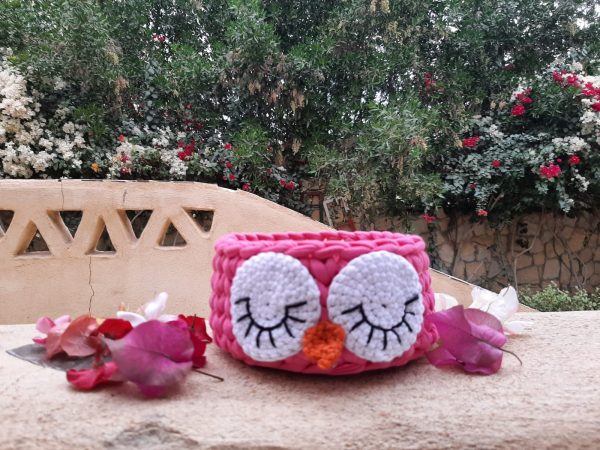 Pink owl basket