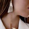 Sterling silver modern design tally earrings