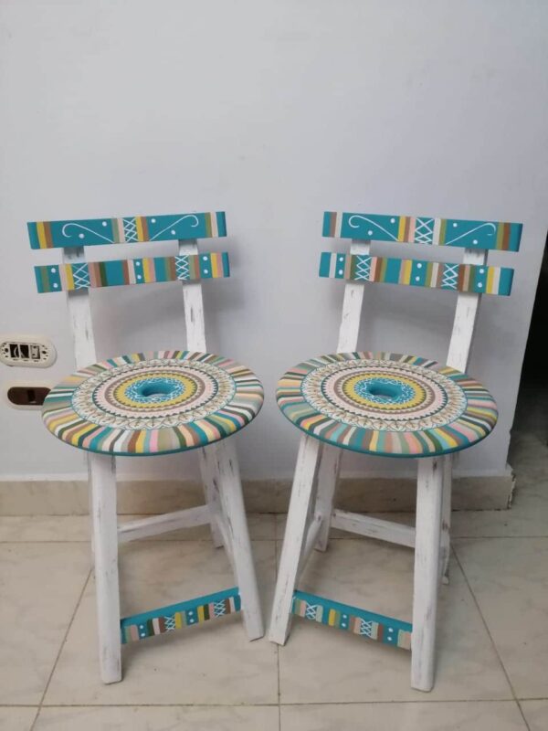 Striped blue chairs