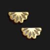 egyptian fan earrings shiny gold plated 18k scaled