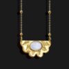 egyptian fan necklace with agate stone seashell stone gold plated 18k scaled