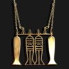 flasks neckace shiny gold plated 18k