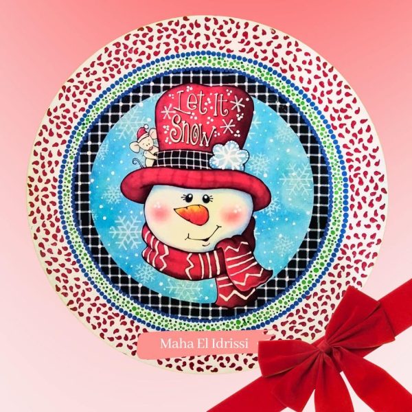 snowman mandala painting