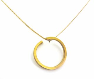 pendant necklace gold plated brass handmade jewelry