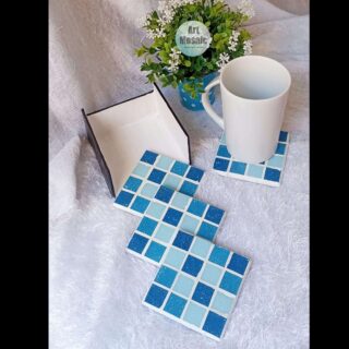 blue mosaic coaster set
